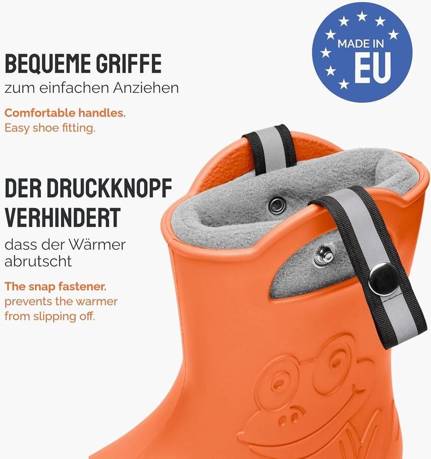 Laarzen met Thermovoering Ultralichte Rubberen Regenlaarzen met Antislip Zool voor en Waterdichte Regenschoenen LA-CA-Frog245