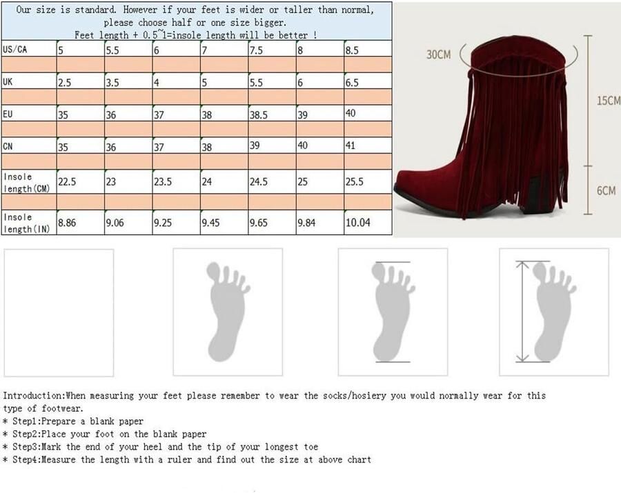 Laarzen Omzoomd Brede Kalf Vierkante Teen Western Bootie