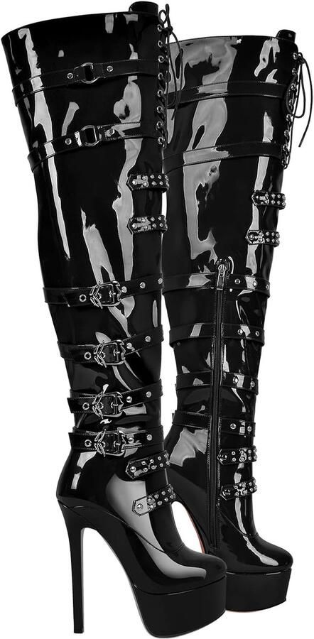 Laarzen overknee boots stilettos hoge hakken