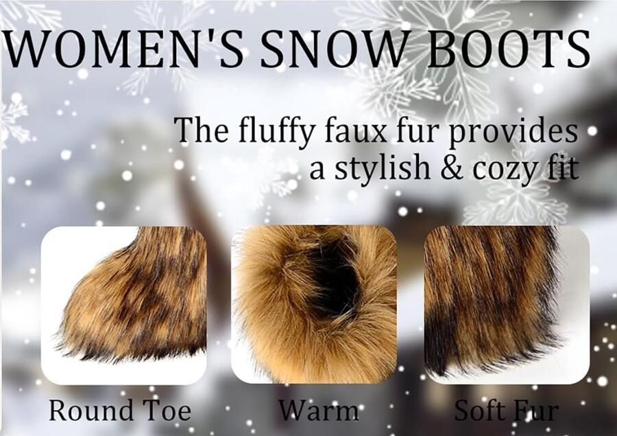 Laarzen pluizige harige sneeuwlaarzen winter mid kalf sneeuwlaarzen suède warm bont gevoerd booties plat casual mode