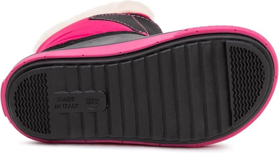 Laarzen rubberlaarzen met zachte warme voering winterschoenen met snelsluiting sneeuwlaarzen met binnenvoering Made in Italy roze zwart. 34 35