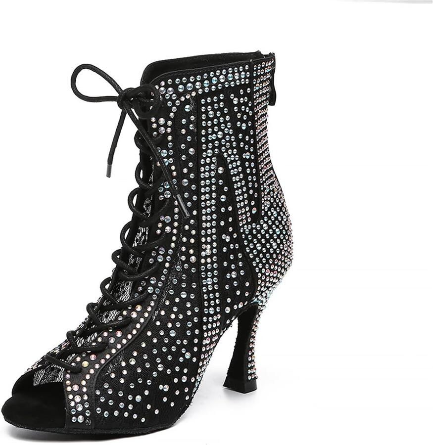 Laarzen Strass steentjes voor Vrouwen Latin Ballroom Dansschoenen Hoge Hak