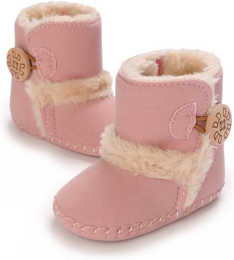 Laarzen voor baby's pasgeborenen baby zachte zool knopen fleece laarzen zuigeling peuters eerste wandelschoenen