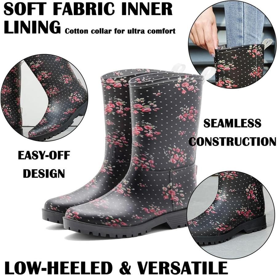 Laarzen voor dames comfortabele regenschoenen rubberen laarzen antislip tuinschoenen outdoor