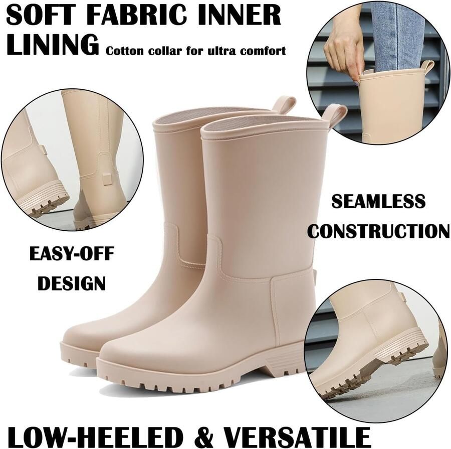Laarzen voor dames comfortabele regenschoenen rubberen laarzen antislip tuinschoenen outdoor