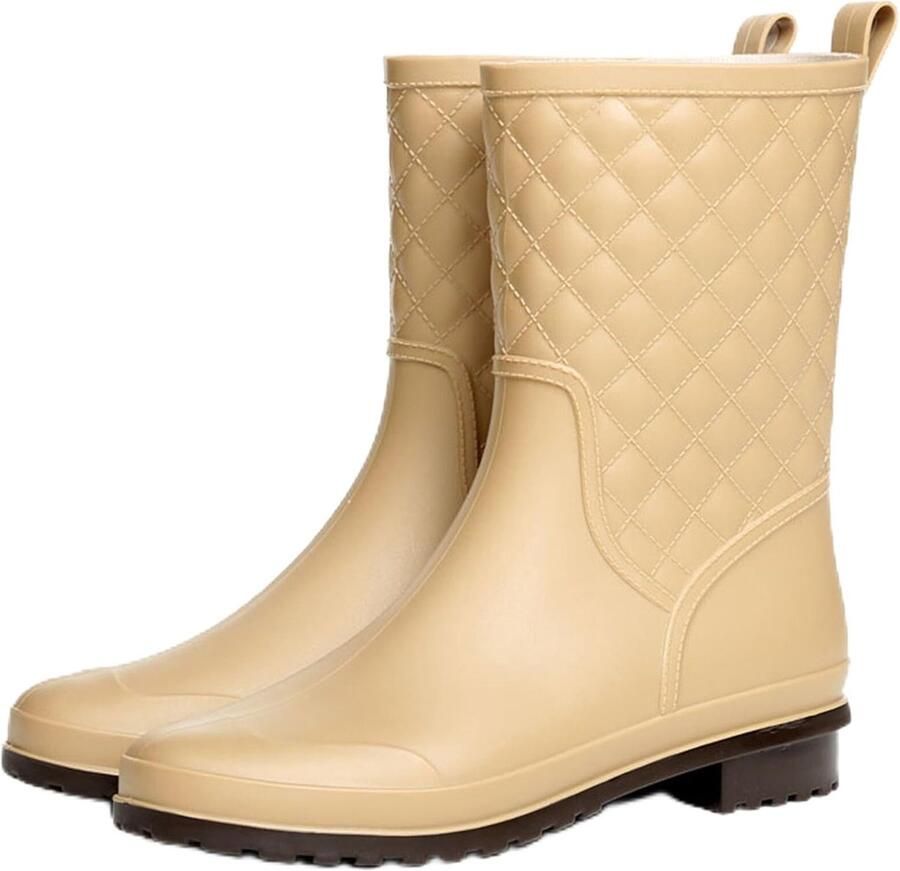 Laarzen voor dames rubber waterdicht regenlaarzen antislip en duurzaam tuinlaarzen halfhoog regenlaarzen