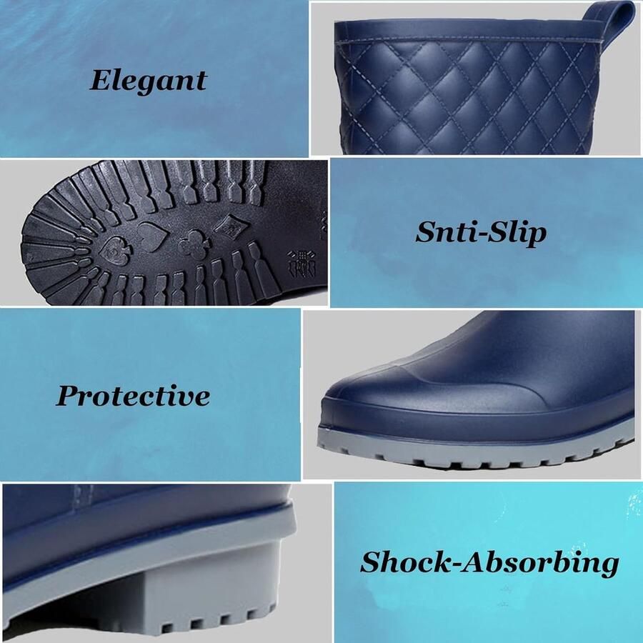 Laarzen voor dames rubber waterdicht regenlaarzen antislip en duurzaam tuinlaarzen halfhoog