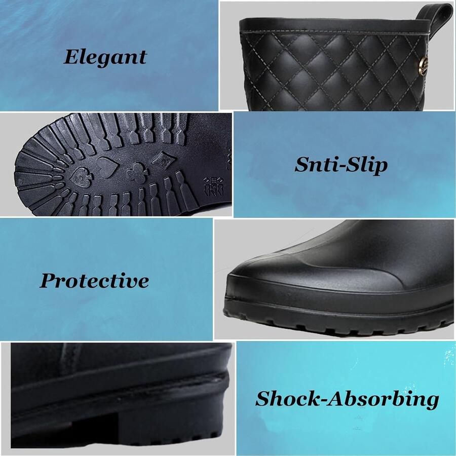 Laarzen voor dames rubber waterdicht regenlaarzen antislip en duurzaam tuinlaarzen halfhoog