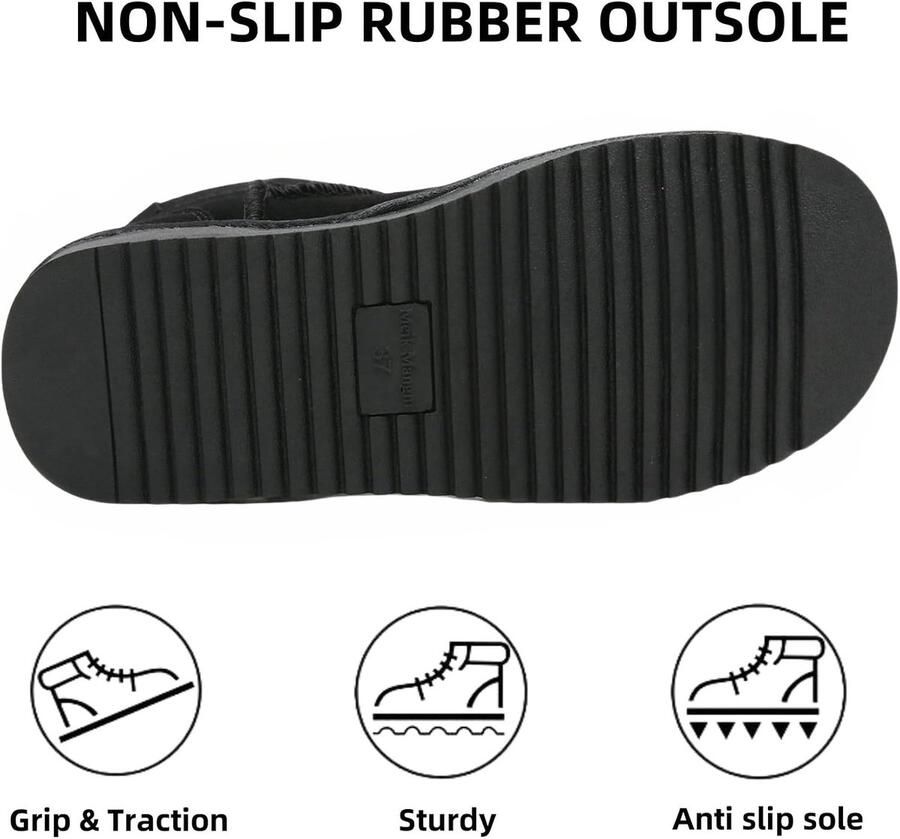 Laarzen Voor Dames Warm Gevoerde Winterlaarzen Comfortabele Winterschoenen Antislip Outdoor Laarzen Zwart Gr.37