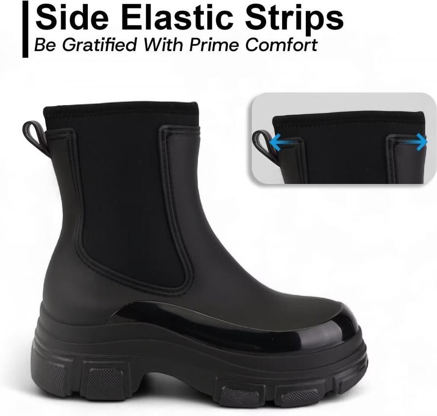 Laarzen voor dames waterdichte regenlaarzen halfhoge regenschoenen Chelsea boots antislip tuinschoenen - Foto 2
