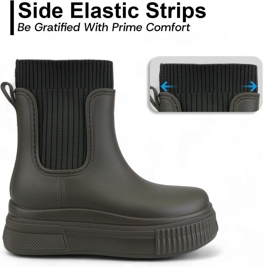 Laarzen voor dames waterdichte regenlaarzen halfhoge regenschoenen Chelsea boots antislip tuinschoenen