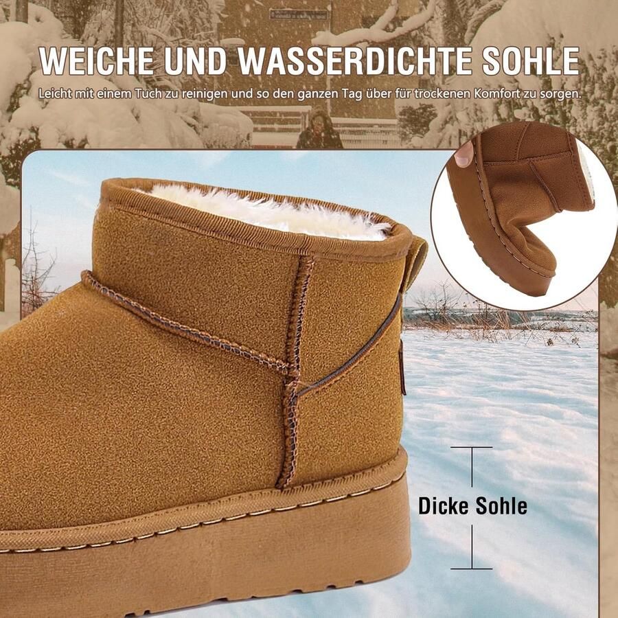 Laarzen Voor Dames Winterlaarzen Warm Classic Comfortabele Faux Fur Gevoerde Dameslaarzen Laarzen Wandelschoenen Zwarte Sneeuwlaarzen laarzen Snow Boots Voor Buiten