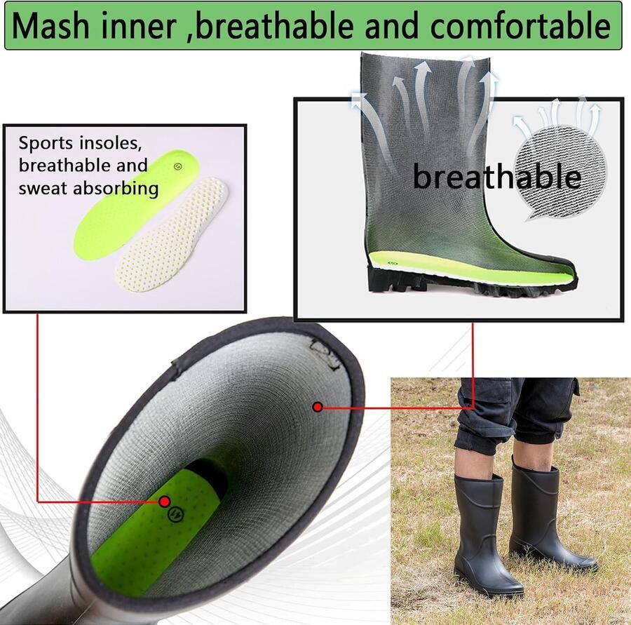 Laarzen voor heren tuinschoenen waterdicht antislip