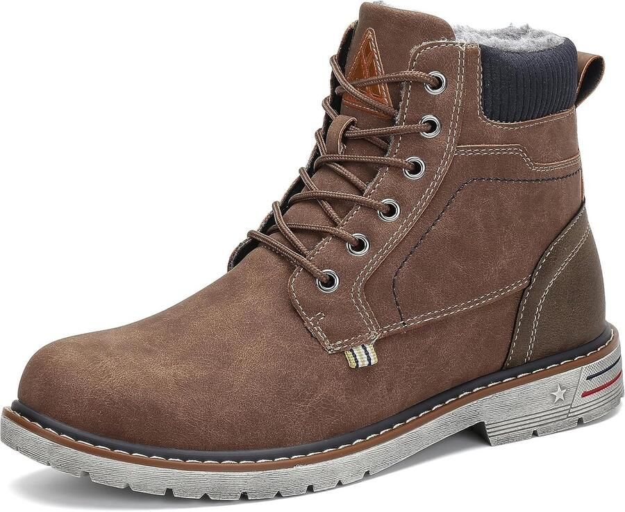 Laarzen voor heren warm gevoerde winterschoenen antislip klassieke winterlaarzen bruin