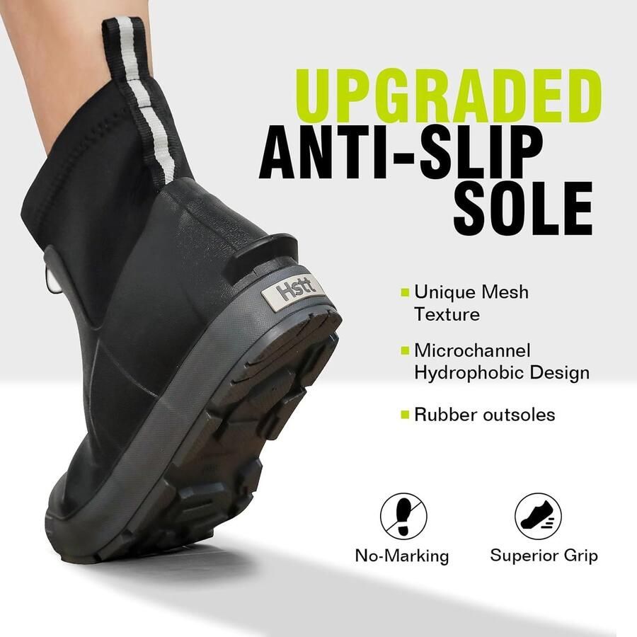 Laarzen voor heren waterdicht halfhoog korte rijlaarzen antislip gevoerd rubberen schoenen ademend basismode regenschoenen met beknoopbare nylon manchet