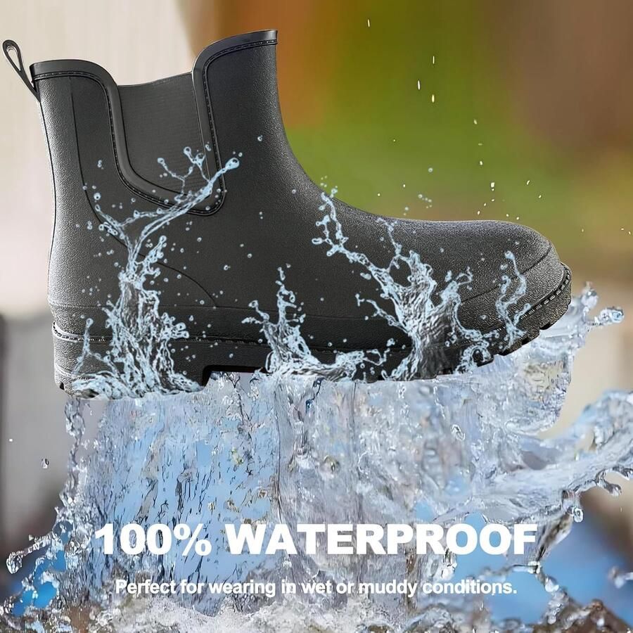 Laarzen voor heren waterdichte rubberen laarzen tuin heren regenlaarzen buitenschoenen anti-slip regenlaarzen mode casual schoenen modder vislaars