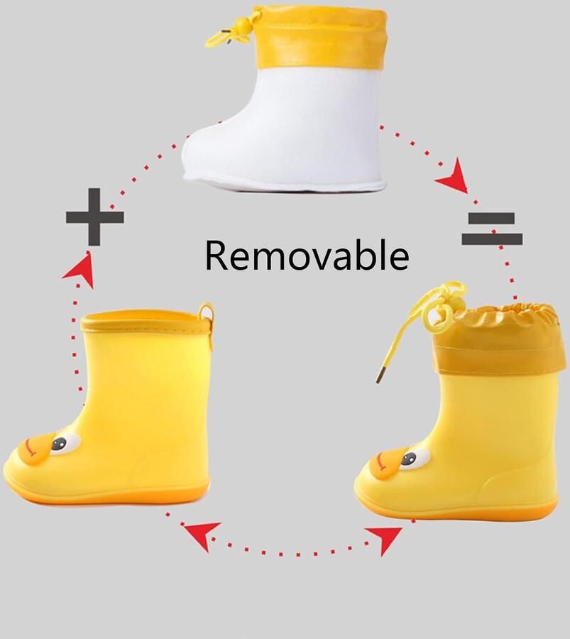 Laarzen voor kinderen baby cartoon schattig regenlaarzen voor kinderen 2-in-1 laarzen en enkellaarzen antislip rubberen laarzen waterdicht winter