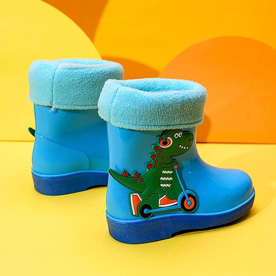 Laarzen voor kinderen baby gevoerde regenlaarzen voor kinderen cartoon-laarzen en enkellaarzen antislip waterboot winter warm waterdichte schoenen