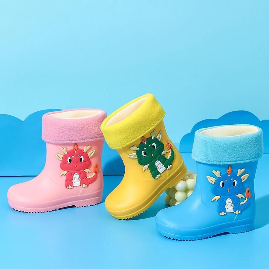 Laarzen voor kinderen cartoon schattig regenlaarzen kinderen baby winter warm laarzen en enkellaarzen antislip rubberen laarzen waterdichte schoenen