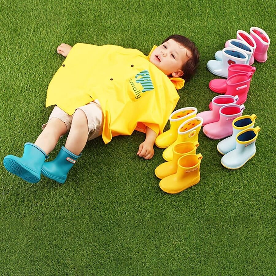 Laarzen voor kinderen effen regenlaarzen kinderen baby's antislip rubberen laarzen winterschoenen waterdichte rubberen laarzen en enkellaarzen