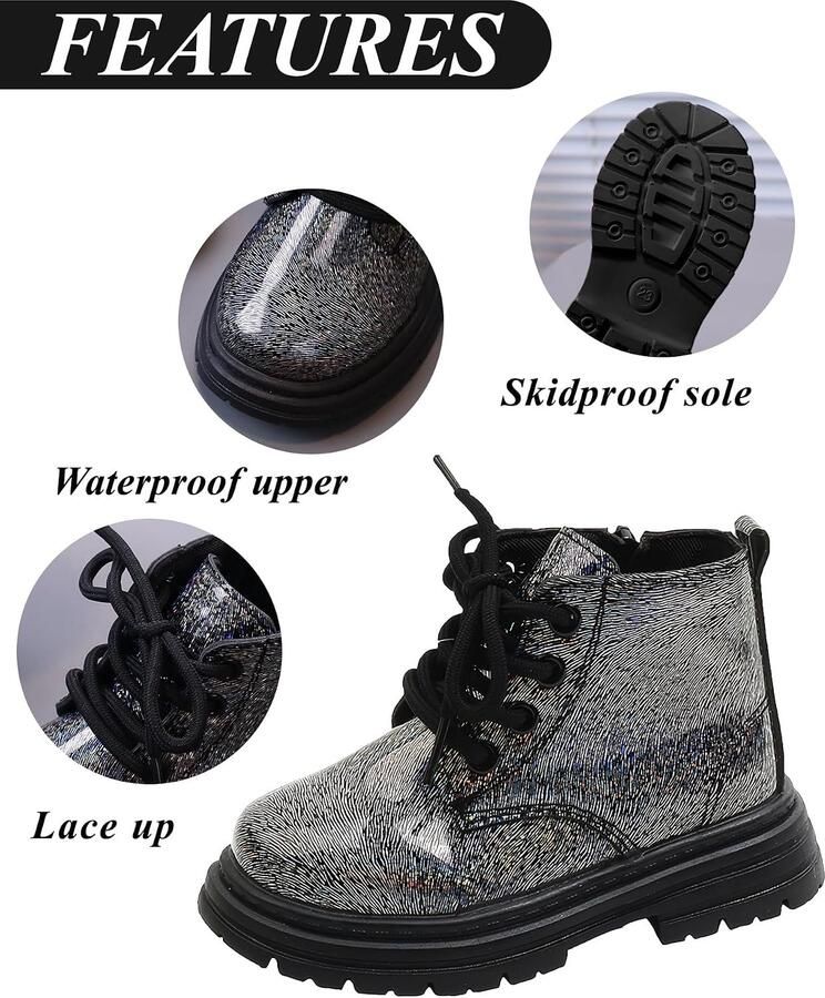 Laarzen voor kinderen en enkellaarzen glanzend met ritssluiting klassieke laarzen waterdicht antislip winter herfst lente zacht 21-30