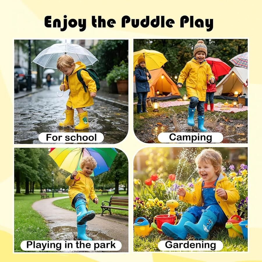 Laarzen voor kinderen regenlaarzen met verstelbaar trekkoord waterdichte antislip regenlaars voor kinderen uniseks kinderen cartoon