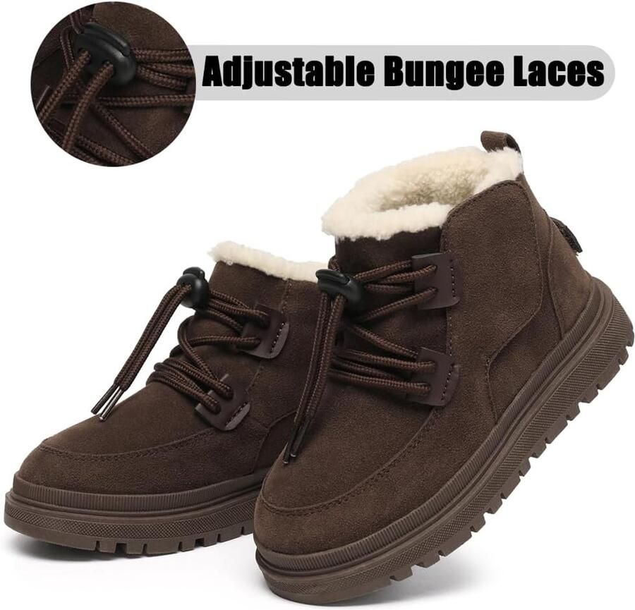 Laarzen voor kinderen meisjes winter warm gevoerd met leer waterdicht plat warm antislip