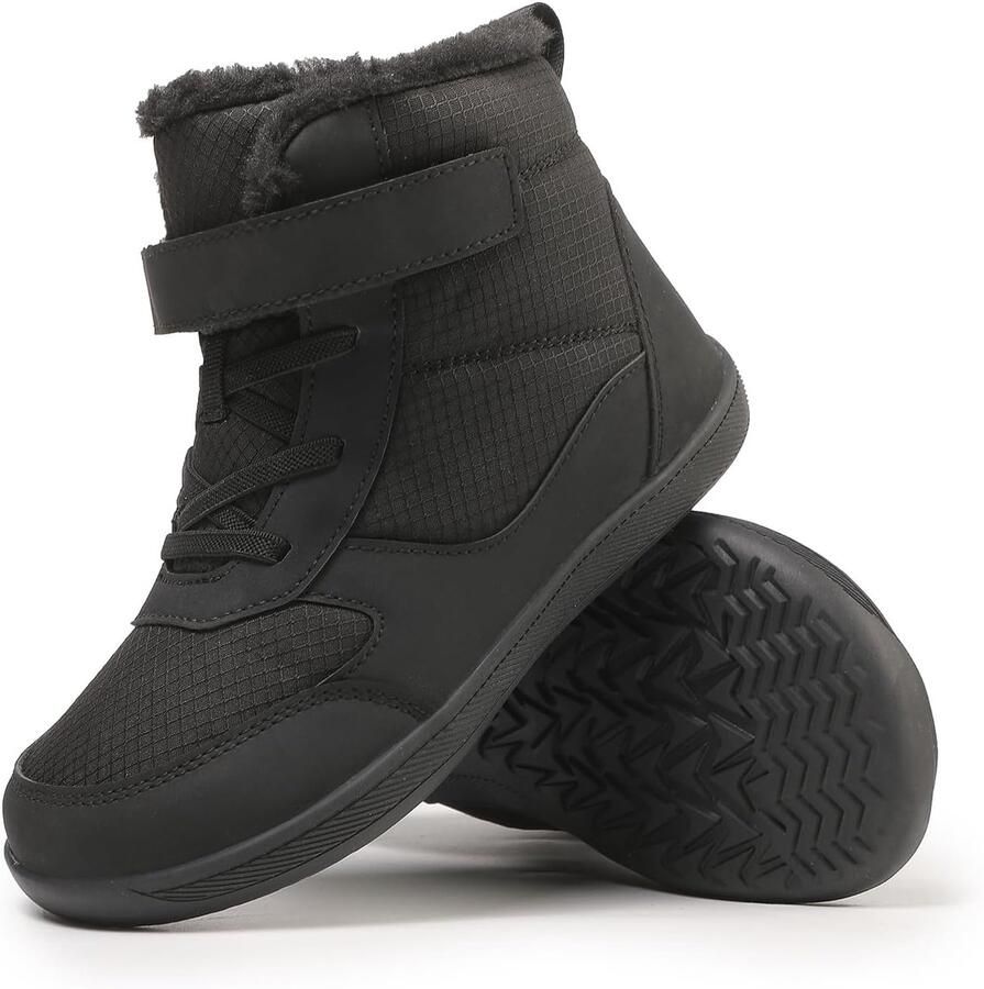 Laarzen voor kinderen met brede teen waterdicht Zero Drop Sole minimalistisch blootsvoets wandelen sneeuwlaarzen voor en antislip pluche voering enkellaarzen