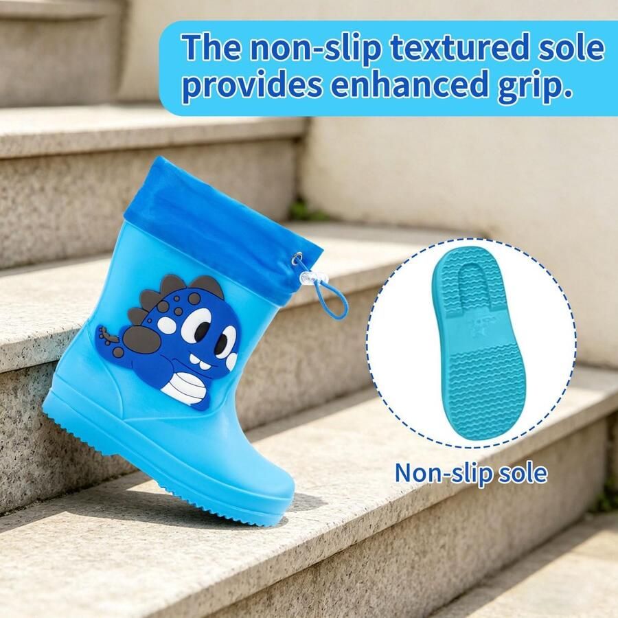 Laarzen voor kinderen met dinosaur design verstelbaar trekkoord waterdicht en antislip vederlicht voor en