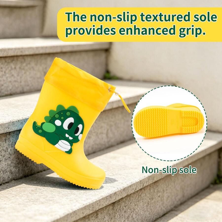 Laarzen voor kinderen met dinosaur design verstelbaar trekkoord waterdicht en antislip vederlicht voor en