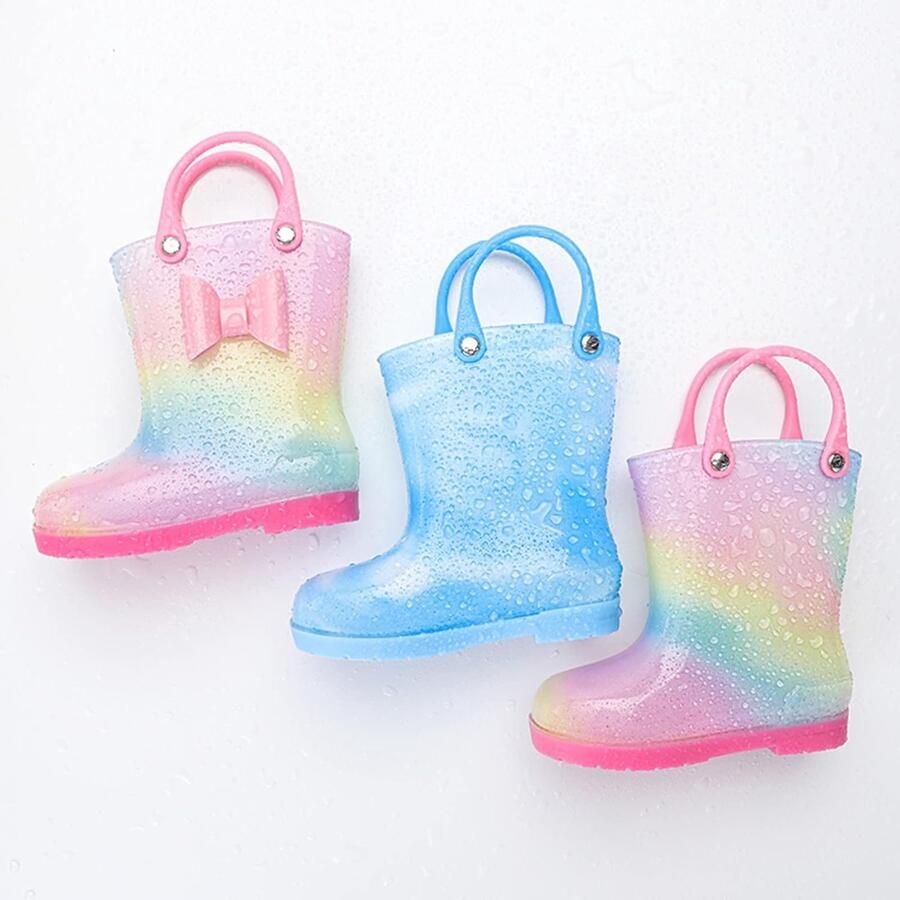 Laarzen voor kinderen regenboogkleur kleurverloop regenlaarzen kinderen baby antislip waterdichte rubberen laarzen en enkellaarzen voor en