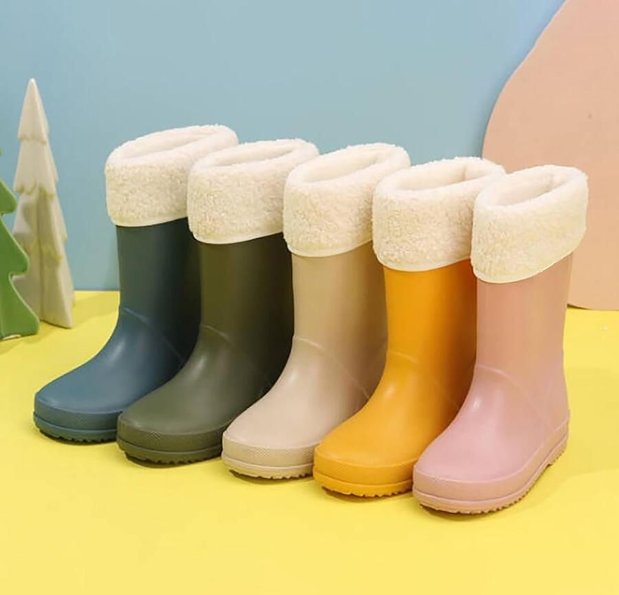 Laarzen voor kinderen winter warm regenlaarzen kinderen baby's antislip rubberen laarzen effen laarzen en enkellaarzen waterschoenen waterdichte