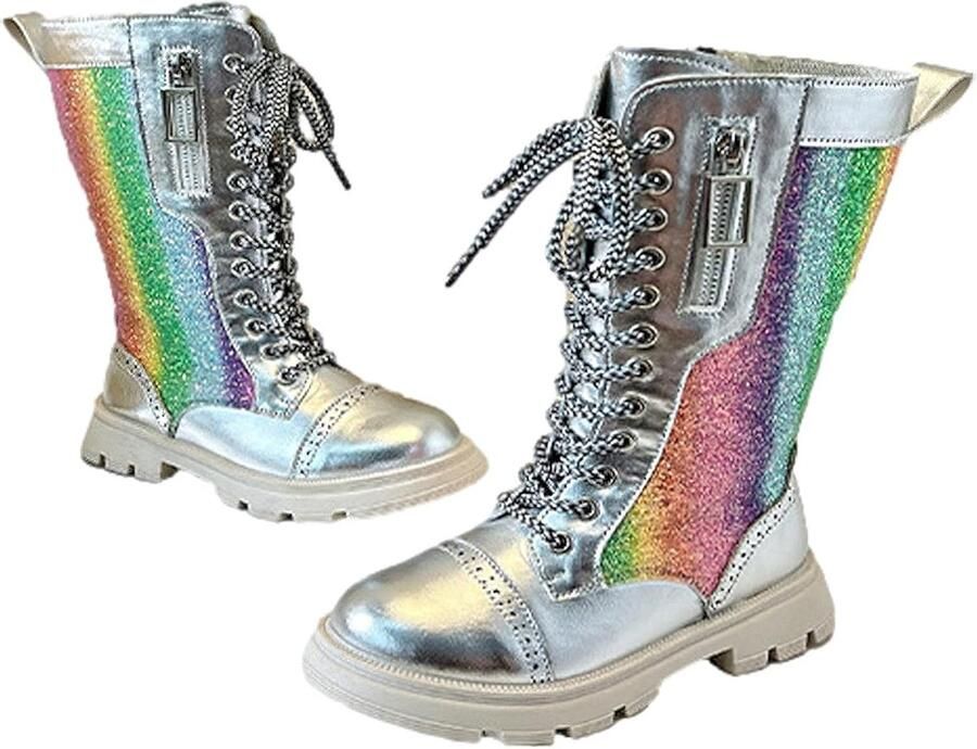 Laarzen voor Meisjes Mode Zip Ronde Neus Glitter Jurk Schoenen