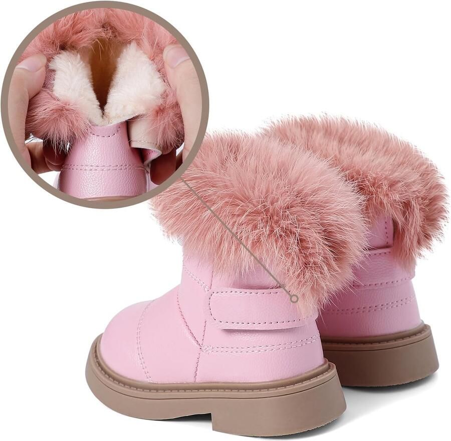 Laarzen voor meisjes winterschoenen waterdicht PU-kunstleer met rubberen antislipzool