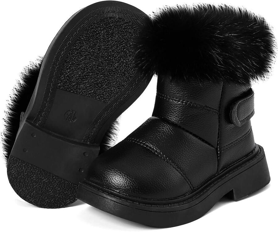Laarzen voor meisjes winterschoenen waterdicht PU-kunstleer met rubberen antislipzool