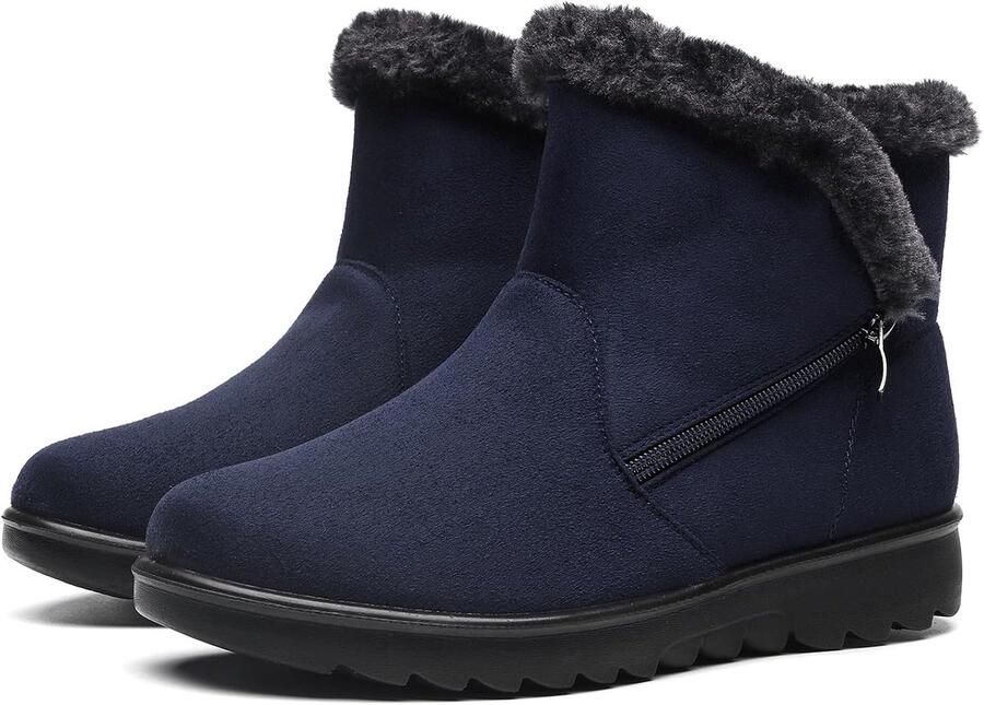 Laarzen Warm Gevoerde Sneeuwlaarzen Schoenen Winter Slip-On Korte Laarzen 35-41.5