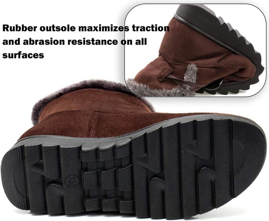 Laarzen Warm Gevoerde Sneeuwlaarzen Schoenen Winter Slip-On Korte Laarzen 35-41.5