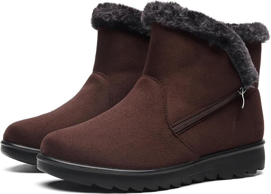 Laarzen Warm Gevoerde Sneeuwlaarzen Schoenen Winter Slip-On Korte Laarzen 35-41.5