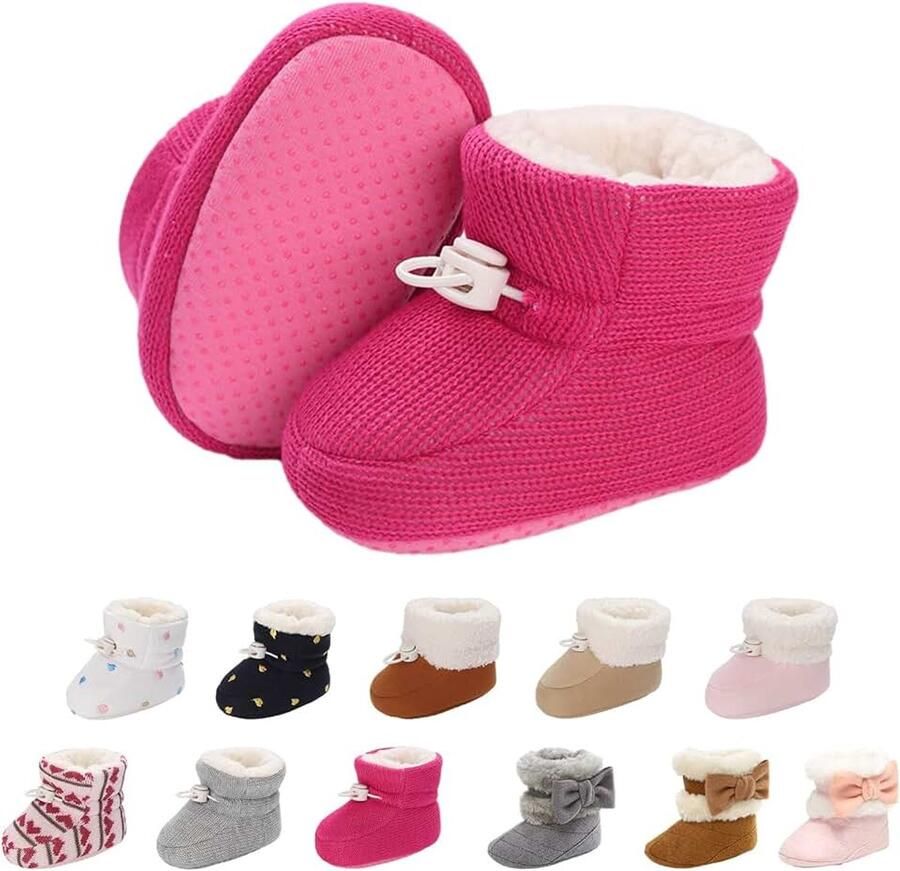 Laarzen winter verdikte katoenen voering warme laarzen voor kinderen verstelbare bandjes met zachte zool antislip babyschoenen
