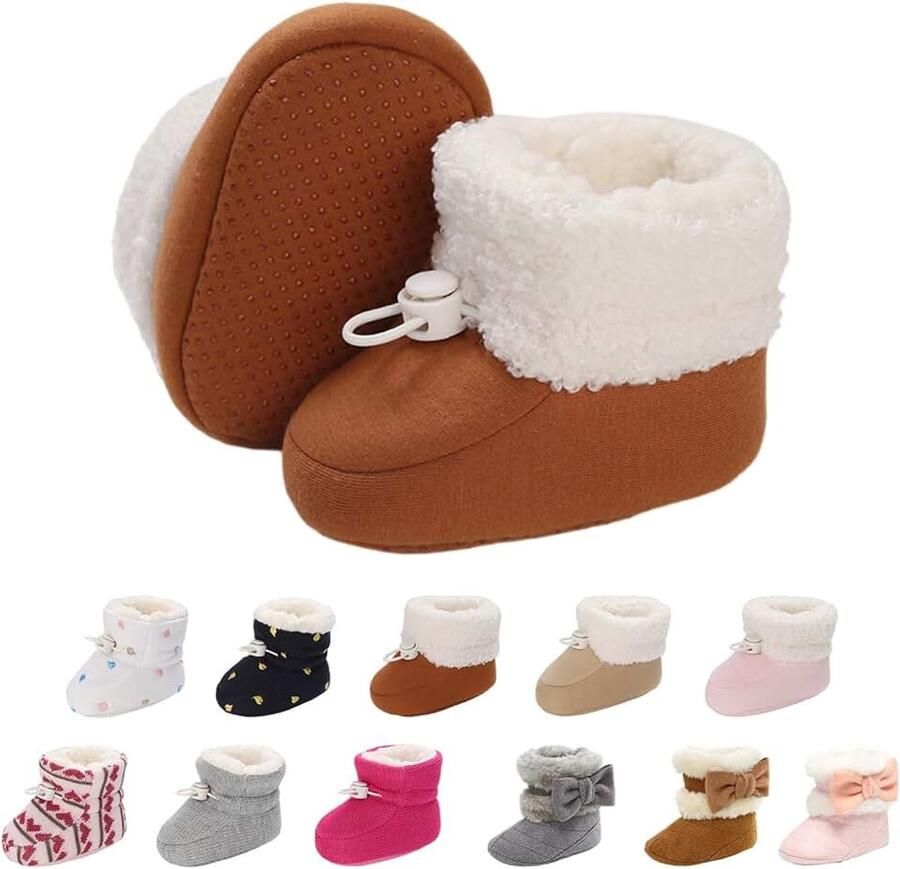 Laarzen winter verdikte katoenen voering warme laarzen voor kinderen verstelbare bandjes met zachte zool antislip babyschoenen