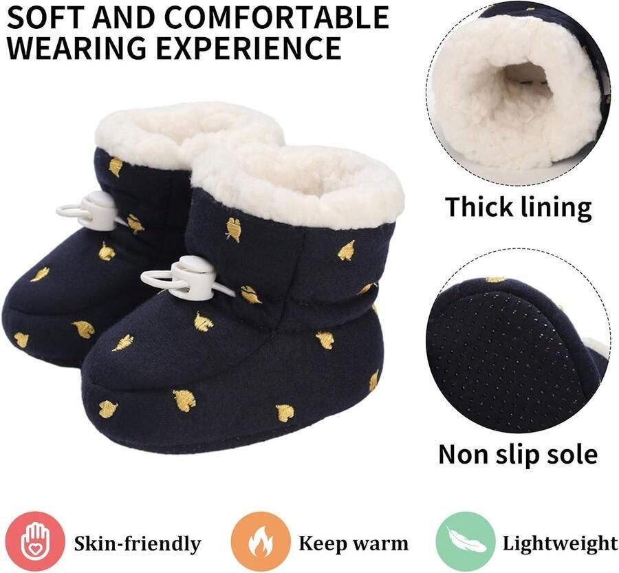 Laarzen winter verdikte katoenen voering warme laarzen voor kinderen verstelbare bandjes met zachte zool antislip babyschoenen