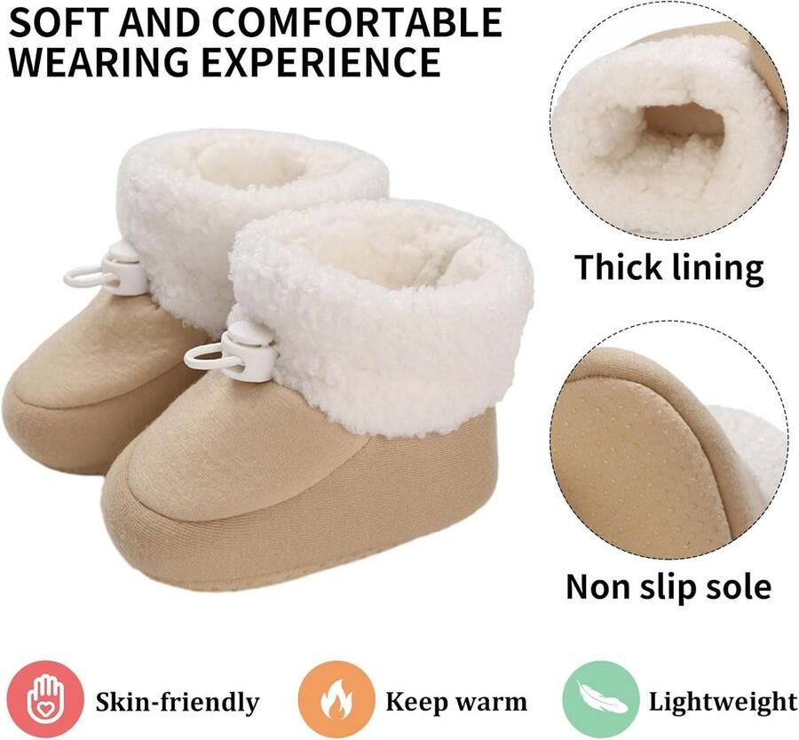 Laarzen winter verdikte katoenen voering warme laarzen voor kinderen verstelbare bandjes met zachte zool antislip babyschoenen