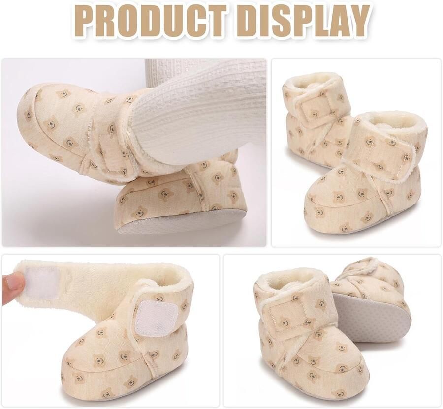 Laarzen winter verdikte katoenen voering warme laarzen voor kinderen verstelbare bandjes met zachte zool antislip babyschoenen