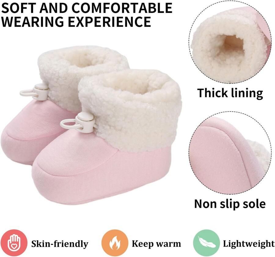 Laarzen winter verdikte katoenen voering warme laarzen voor kinderen verstelbare bandjes met zachte zool antislip babyschoenen