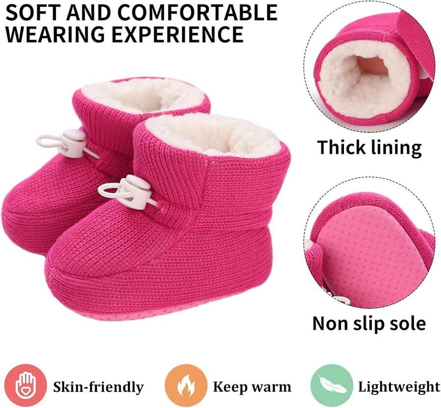 Laarzen winter verdikte katoenen voering warme laarzen voor kinderen verstelbare bandjes met zachte zool antislip babyschoenen