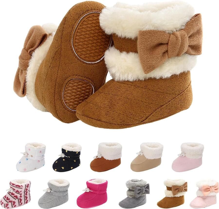 Laarzen winter verdikte katoenen voering warme laarzen voor kinderen verstelbare bandjes met zachte zool antislip babyschoenen