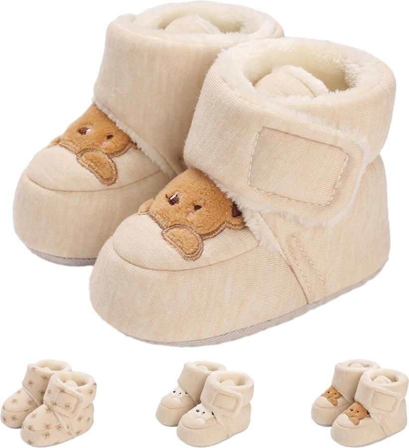 Laarzen winter verdikte katoenen voering warme laarzen voor kinderen verstelbare bandjes met zachte zool antislip babyschoenen