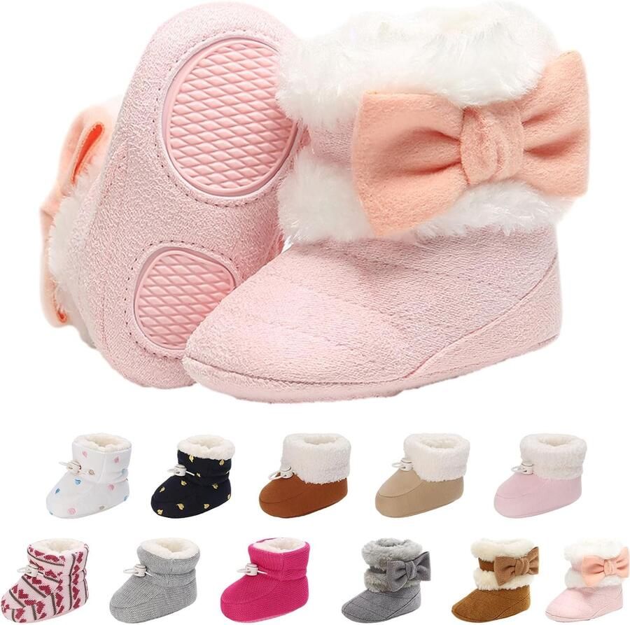 Laarzen winter verdikte katoenen voering warme laarzen voor kinderen verstelbare bandjes met zachte zool antislip babyschoenen