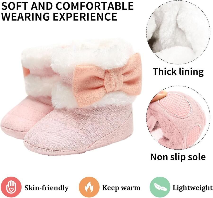 Laarzen winter verdikte katoenen voering warme laarzen voor kinderen verstelbare bandjes met zachte zool antislip babyschoenen