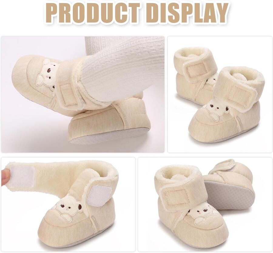 Laarzen winter verdikte katoenen voering warme laarzen voor kinderen verstelbare bandjes met zachte zool antislip babyschoenen